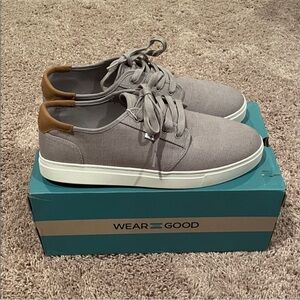 NWT TOMS Gray and Brown Carlos 2.0 Casual Sneakers size 12